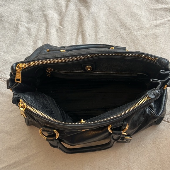 Prada Black Satchel Tote Authentic With Two Zippers - Picture 7 of 15